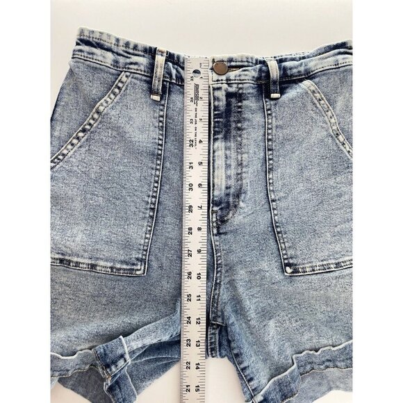 Frayed Women’s High Rise A-Line Denim Shorts Size 28 - Picture 7 of 8